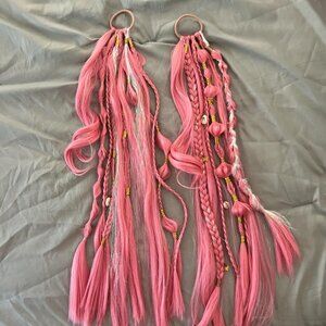 30” pink rave fairy hair extensions